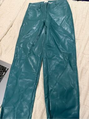 Wilfred Teal Leather-Look Pants